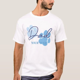 Blauw Sinaasappel Hondenpoot Print Verjaardagsfees T-shirt
