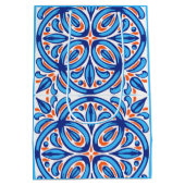 Blauw sinaasappel Majolica tegels gepersonaliseerd Medium Cadeauzakje (Achterkant)