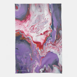 Blauw Sinaasappel Paarse Rood Abstracte Theedoek