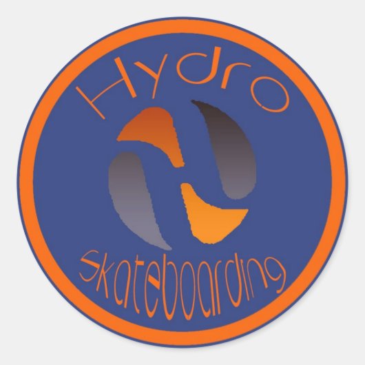 Blauw/Sinaasappel Ronde Sticker (Voorkant)