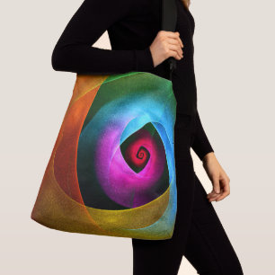 Blauw Sinaasappel Roze Moderne Abstracte Kunst Pat Crossbody Tas