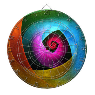 Blauw Sinaasappel Roze Moderne Abstracte Kunst Pat Dartbord