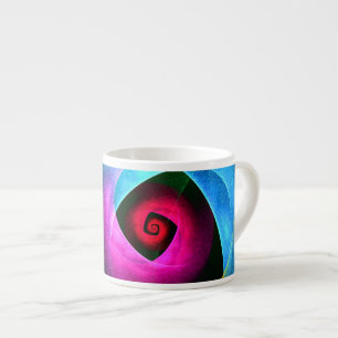 Blauw Sinaasappel Roze Moderne Abstracte Kunst Pat Espresso Kop