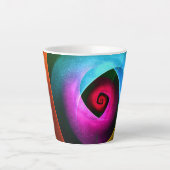 Blauw Sinaasappel Roze Moderne Abstracte Kunst Pat Latte Mok (Voorkant)
