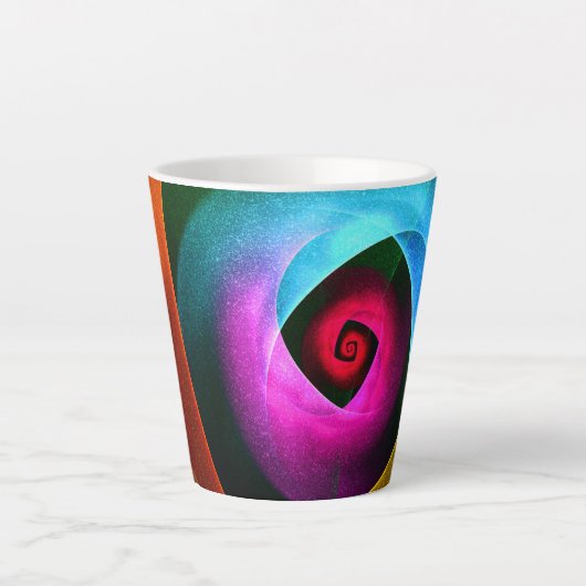 Blauw Sinaasappel Roze Moderne Abstracte Kunst Pat Latte Mok (Voorkant)
