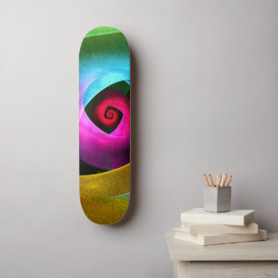 Blauw Sinaasappel Roze Moderne Abstracte Kunst Pat Skateboard