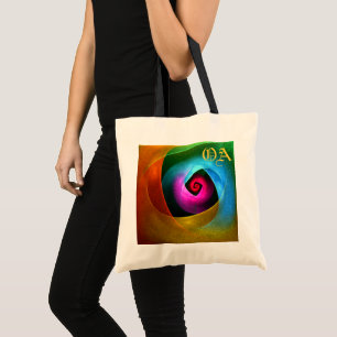 Blauw Sinaasappel Roze Moderne Abstracte Kunst Pat Tote Bag