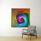 Blauw Sinaasappel Roze Moderne Abstracte Kunst Pat Wandkleed (In Situ (horizontaal))