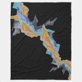 Blauw Sinaasappel Turquoise Abstracte Kunst Fleece Deken (Voorkant)