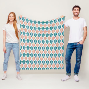 Blauw Sinaasappels bladbloemblaadje Art-Nouveau P Fleece Deken