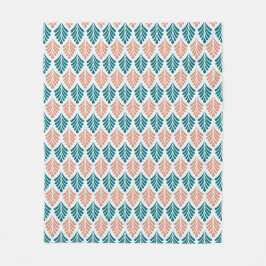 Blauw Sinaasappels bladbloemblaadje  Art-Nouveau P Fleece Deken