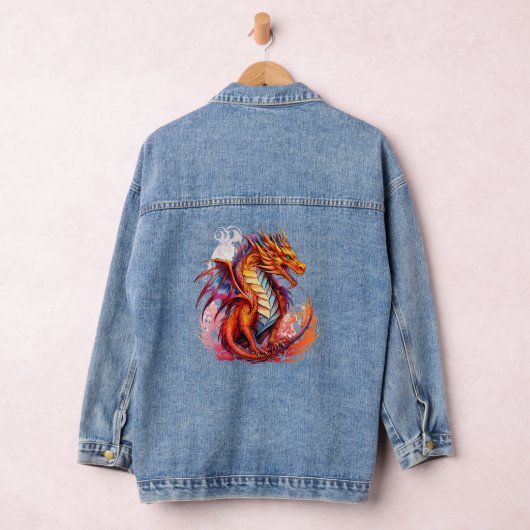 Blauw Sinaasappels vuurdraak Denim Jacket (Hangar)
