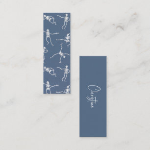 blauw skelet naam Bladwijzer Mini Visitekaartje