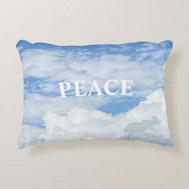 BLAUW SKY CLOUDS FOTO ACCENT PILLOW ACCENT KUSSEN (Voorkant)