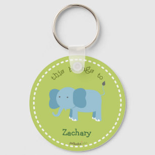Blauw Sleutelhanger met olifant