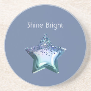 Blauw Smaragd Groen Paars Glitter Ster Zandsteen Onderzetter