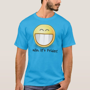Blauw "Smile, It's Friday Face Heren T-shirt