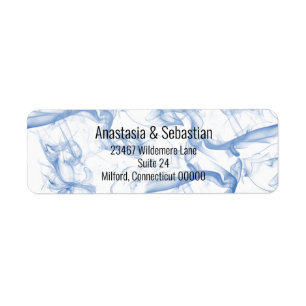 Blauw Smokey Mist Background Sjabloon Label