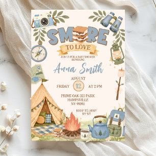Blauw Smore Om Van Te Houden Baby Shower Uitnodigi Kaart