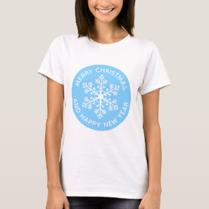 Blauw Sneeuwvlok Feestelijk T-shirt