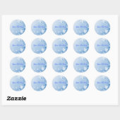 Blauw Sneeuwvlok Kerst Envelop Sticker / seal (Vel)