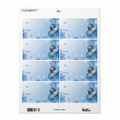 Blauw Sneeuwvlok Ornamenten Gift Label Label (Full Sheet)