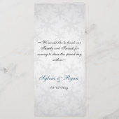 blauw sneeuwvlokken wintertrouwmenu menu (Achterkant)