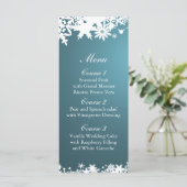 blauw sneeuwvlokken wintertrouwmenu menu (Staand voorkant)