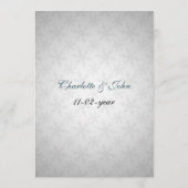 blauw sneeuwvlokken wintertrouwmenu menu (Achterkant)