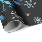 Blauw sneeuwvlokwinterpakpapier cadeaupapier (Rol Hoek)