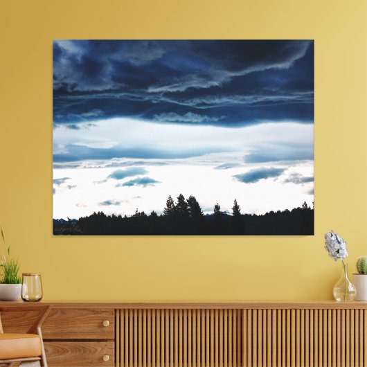 Blauw Snoep Floss Clouds : Nieuw-Zeeland Canvas Afdruk (Insitu (Woonkamer))