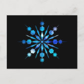 Blauw Snowflake-ontwerp Briefkaart (Voorkant)