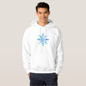 Blauw Snowflake-ontwerp Hoodie (Voorkant volledig)