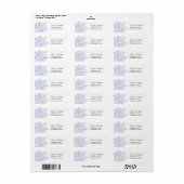 Blauw Snowflake op wit Etiket (Full Sheet)