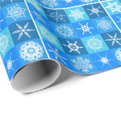 Blauw snowflake papier (Rol Hoek)