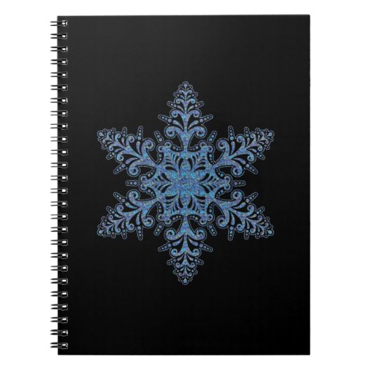 Blauw Snowflake Spiral Notitieboek (Voorkant)