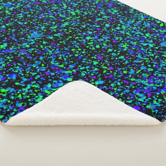 Blauw Spatten - Sherpa Dekbed Deken (3/4)