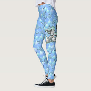 Blauw spectrum van zeemeerminnen leggings