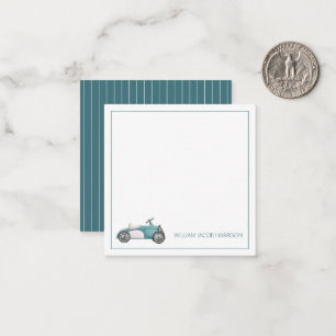 Blauw Speelgoed Auto gepersonaliseerd Notitiekaartje