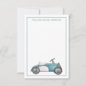 Blauw  Speelgoed Auto gepersonaliseerd Notitiekaartje (Voorkant)