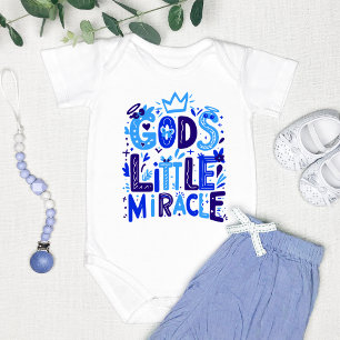 Blauw speels "Gods kleine wonder" Romper