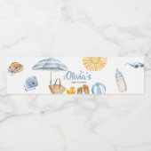 Blauw Spetter Spat Baby Shower Waterfles Etiket (Enkel label)