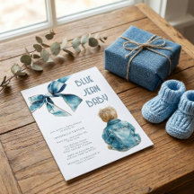 Blauw Spijkerbaby Denim Baby Shower