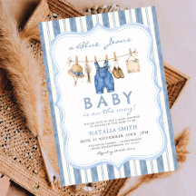 Blauw Spijkerbaby Waslijn Denim Baby Shower