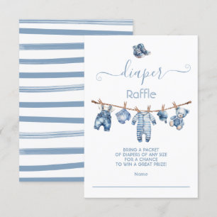 Blauw Spijkerbroek Baby Denim Luier Raffle Kaart