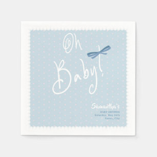 Blauw spijkerbroek baby roze denim baby shower wel servet