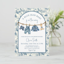 Blauw spijkerdenim jongens babyshower