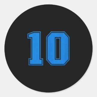 Blauw sportteam uni nummer #10 mouwloos tanktop ronde sticker