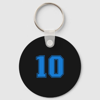 Blauw sportteam uni nummer #10 premium tri-blend  sleutelhanger