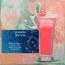 Blauw sprankelend Nieuwjaar Glitter Stars Bloemenf Etiket